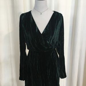 Emerald velour dress